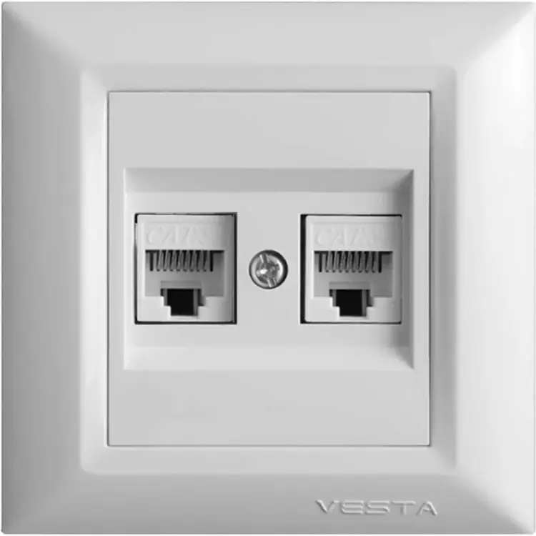 Двойная розетка для сетевого кабеля Vesta Electric Roma FRZCW010102BEL