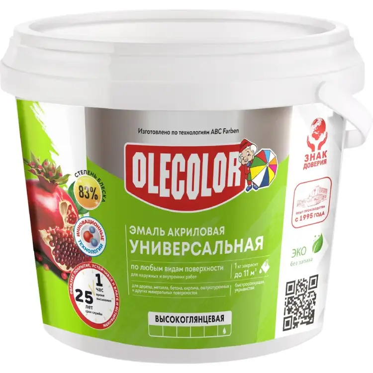 Универсальная эмаль акриловая Olecolor 4300012347 Универсальная эмаль акриловая Olecolor 4300012347