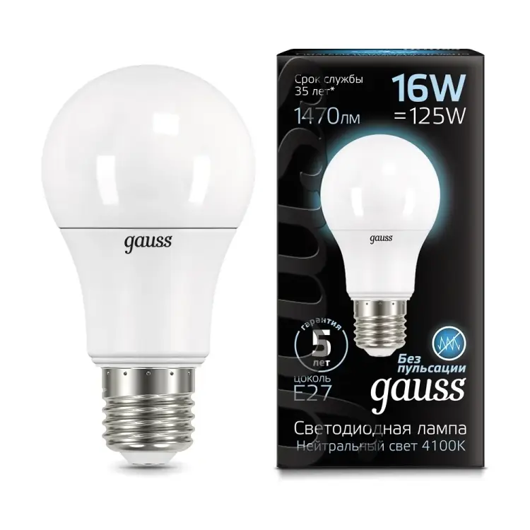 Лампа Gauss LED A60 102502216