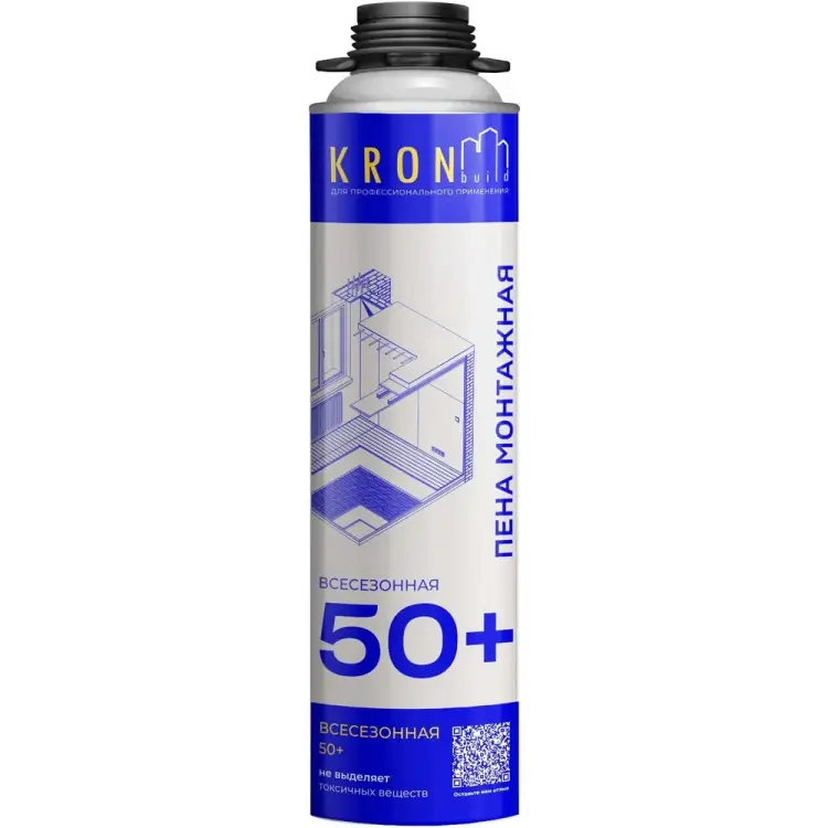Профессиональная всесезонная монтажная пена Kronbuild FAS50 Профессиональная всесезонная монтажная пена Kronbuild FAS50