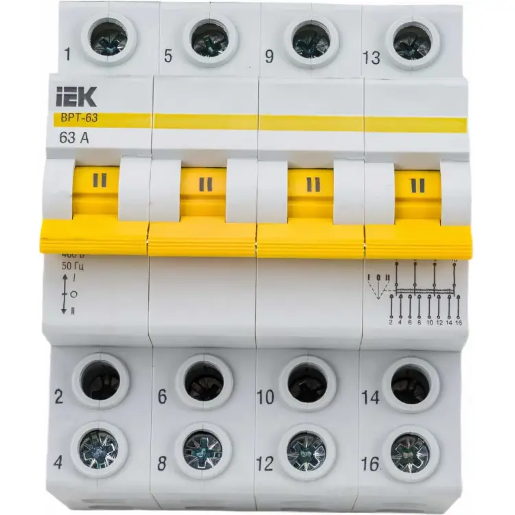 Трехпозиционный выключатель-разъединитель IEK ВРТ-63 MPR10-4-063