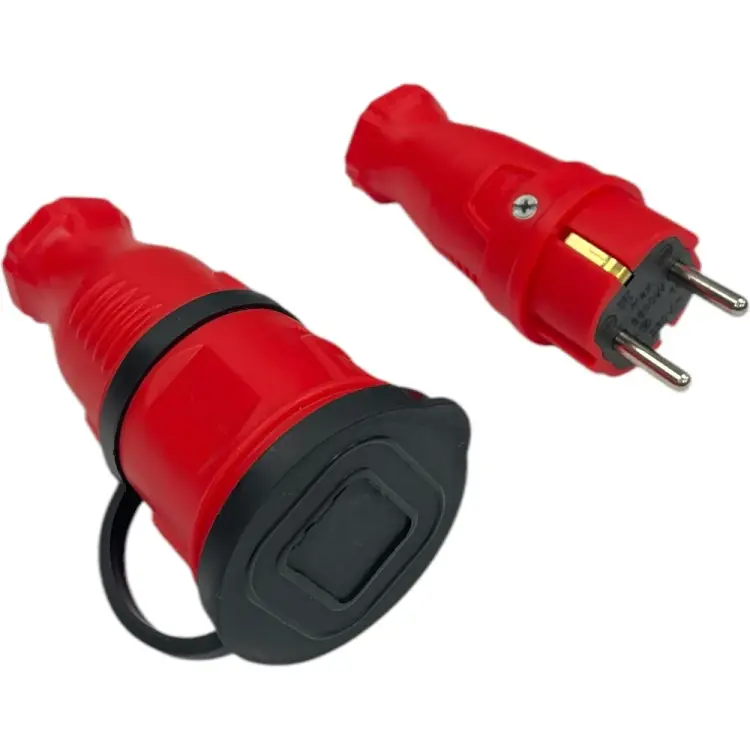 Комплект nvo NVO каучуковая кабельная розетка с заземлением и крышкой 16А IP44 + вилка цвет красный 4401 4402 NVO-KI-COMBI-R-V-16-44-RED Комплект nvo NVO каучуковая кабельная розетка с заземлением и крышкой 16А IP44 + вилка цвет красный 4401 4402 NVO-KI-COMBI-R-V-16-44-RED