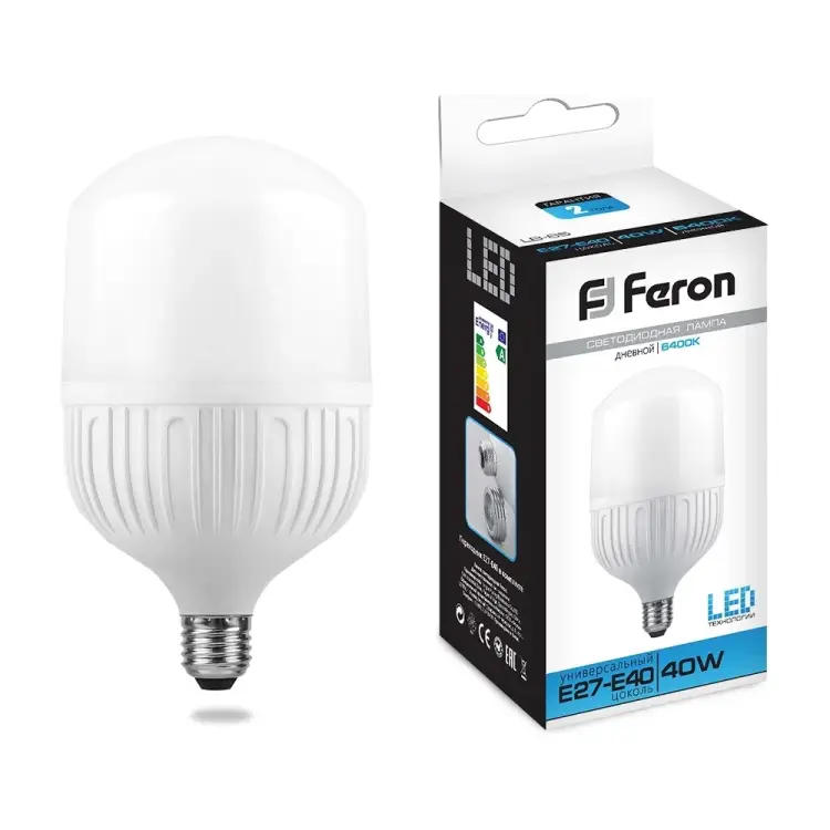 Светодиодная лампа FERON 40W 230V E27 6400K, LB-65 25538