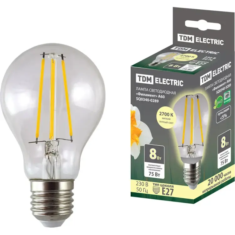 Светодиодная лампа TDM ELECTRIC Филамент SQ0340-0289