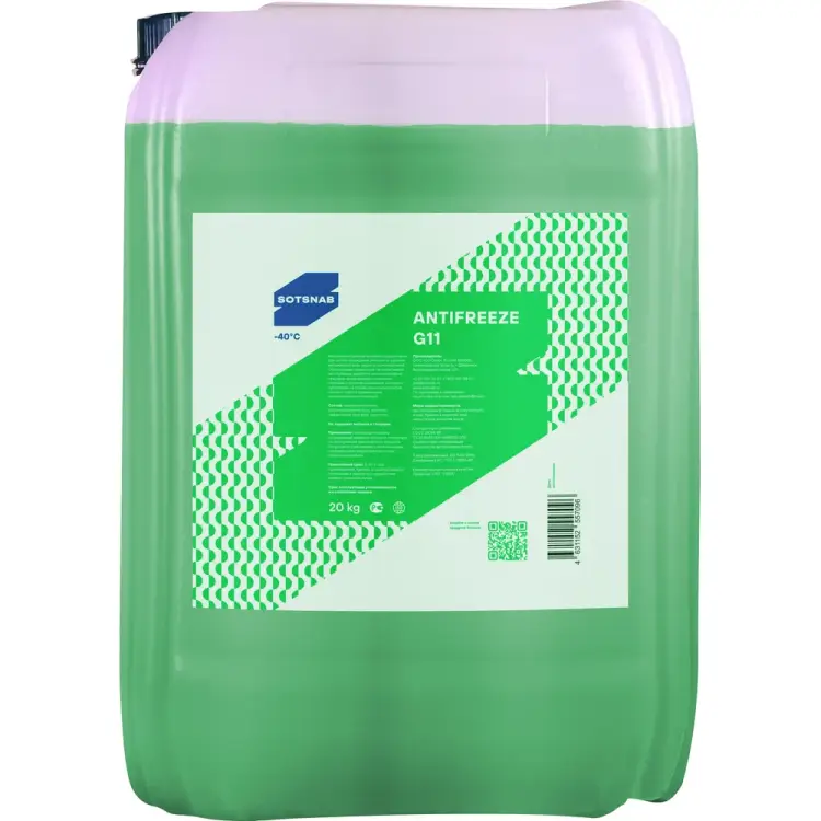 Антифриз для двигателя автомобиля SotSnab G11 (зеленый) АНТG11з-30.20