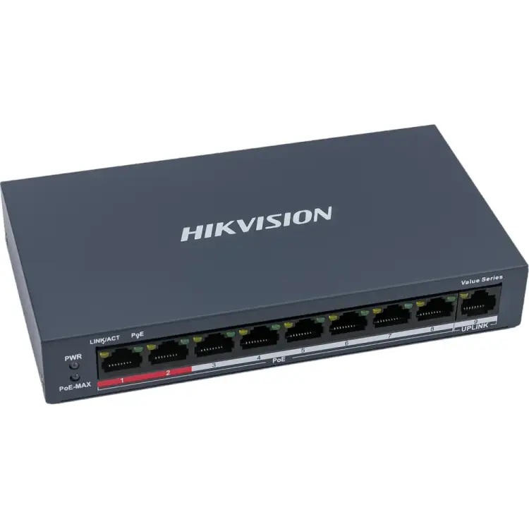 Восьмипортовый неуправляемый коммутатор Hikvision DS-3E0109P-E/MB АН5020084 Восьмипортовый неуправляемый коммутатор Hikvision DS-3E0109P-E/MB АН5020084