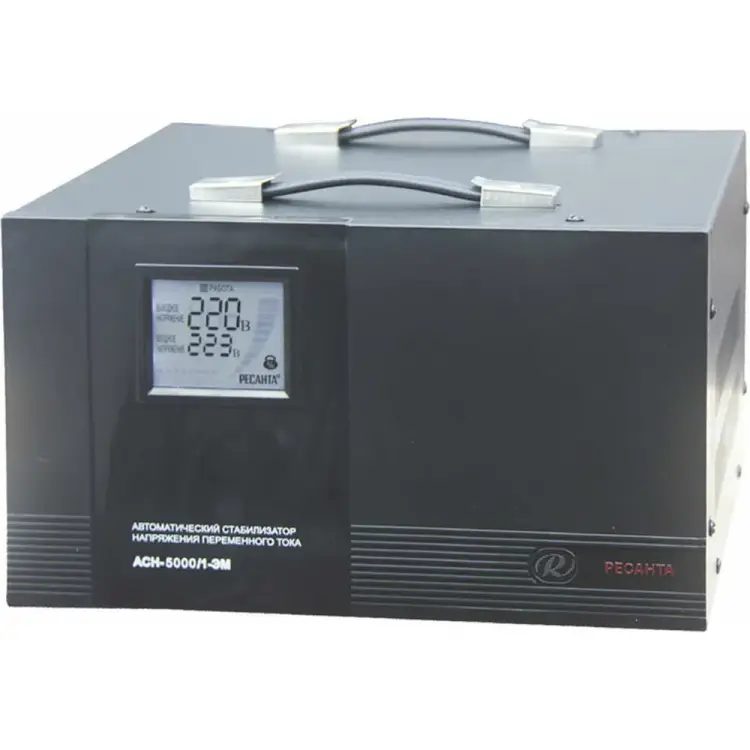 Однофазный стабилизатор напряжения Ресанта АСН 5000/1-ЭМ Однофазный стабилизатор напряжения Ресанта АСН 5000/1-ЭМ