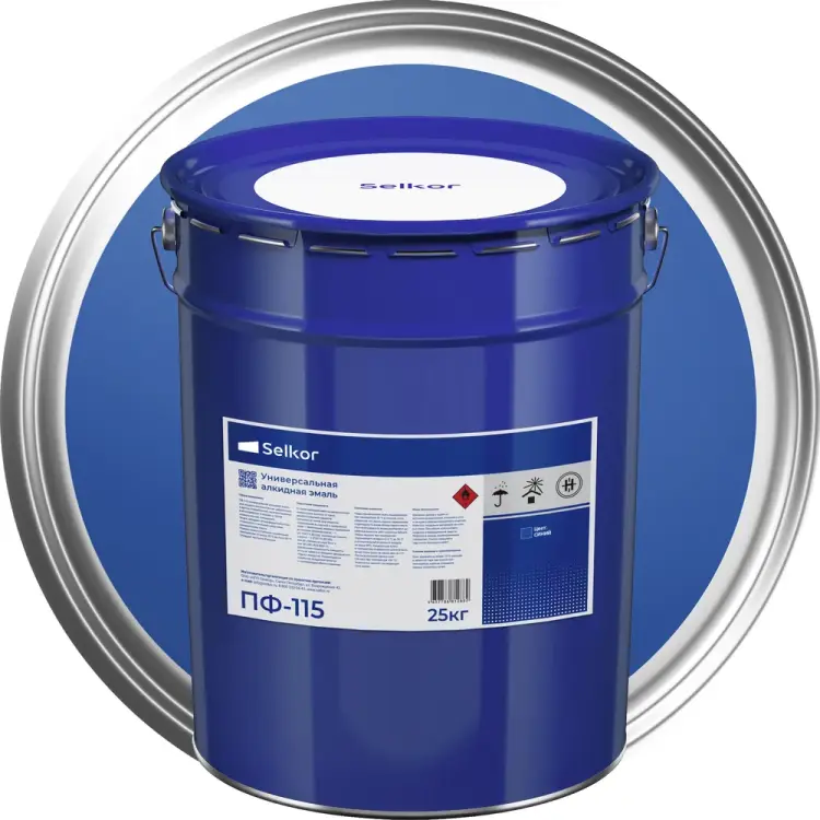 Эмаль Selkor ПФ-115 синяя 25 кг 81015