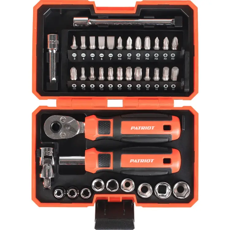 Набор инструментов Patriot SPS-38 трещотка с торцевыми головками, отвертка-битодержатель с битами 350003305