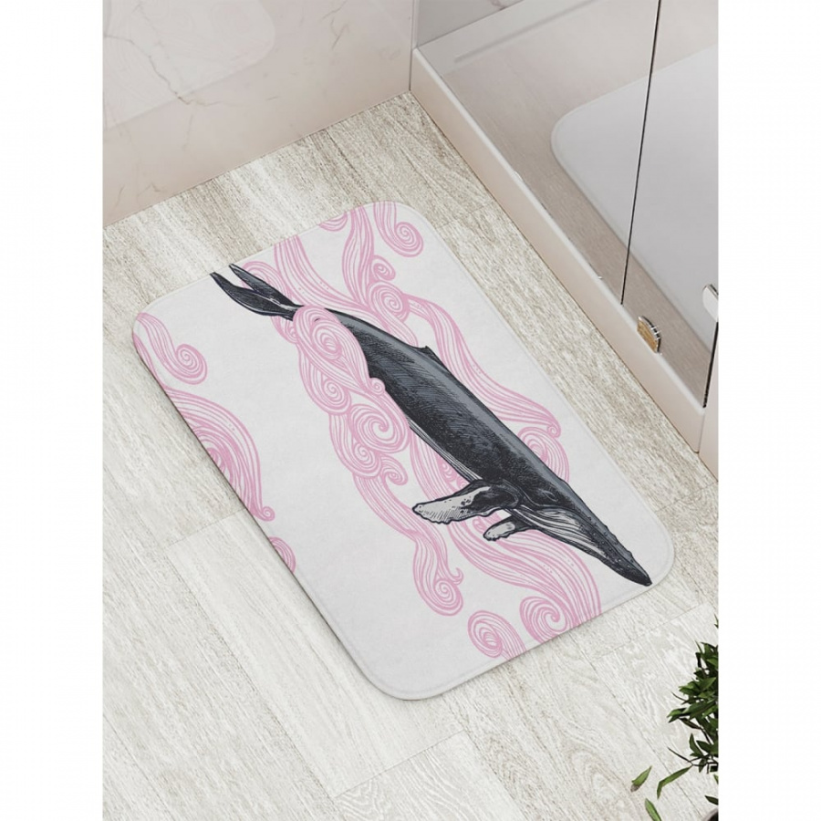 Противоскользящий коврик для ванной, сауны, бассейна JOYARTY Ветренный кит