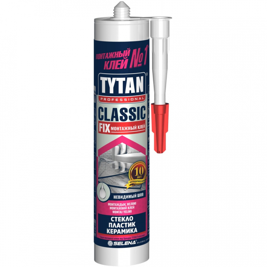 Tytan professional Classic Fix монтажный клей 310мл прозрачный арт.62949