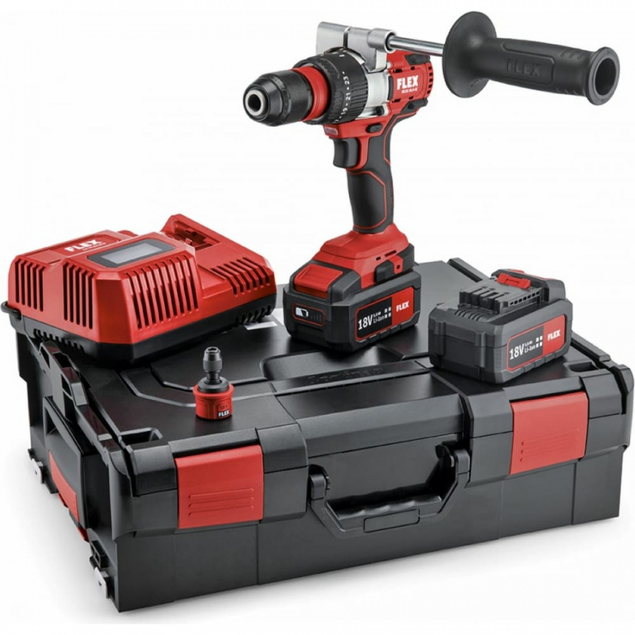 Двухскоростная аккумуляторная дрель-шуруповерт FLEX PD 2G 18.0-EC/5.0 Set