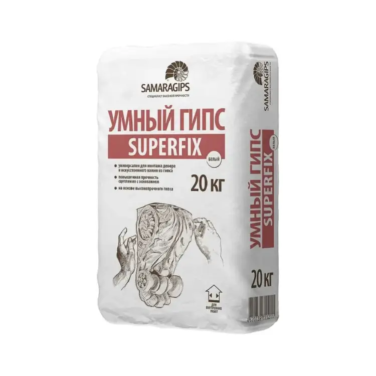 Умный гипс для монтажа искусственного камня из гипса Samaragips SUPERFIX STD_MSK_00019