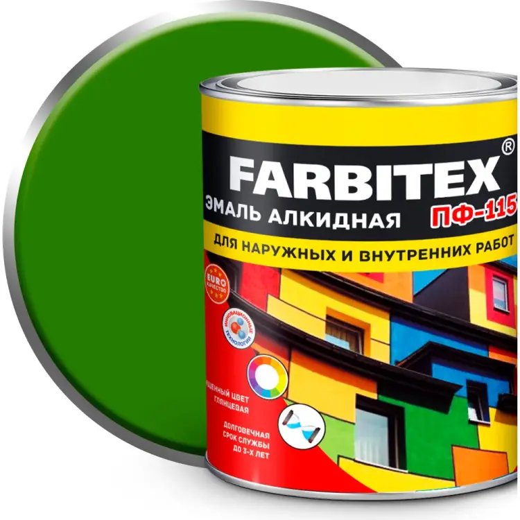 Алкидная эмаль Farbitex ПФ-115 4300001785 Алкидная эмаль Farbitex ПФ-115 4300001785