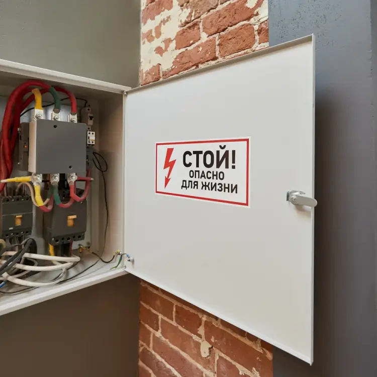 Наклейка REXANT знак электробезопасности Стой, опасно для жизни 56-0002