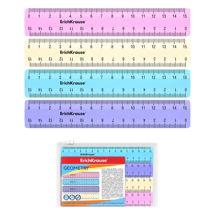 Пластиковые линейки ErichKrause Pastel 49558