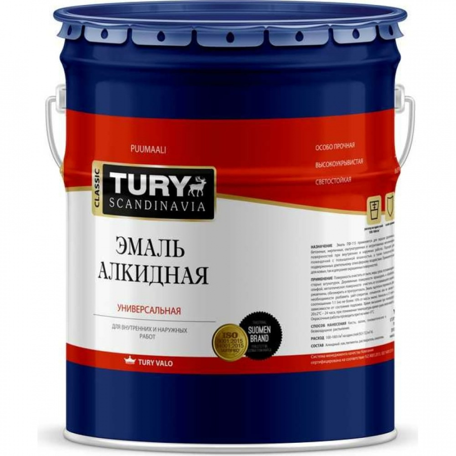 Алкидная эмаль TURY ПФ-115