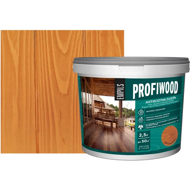 Декоративный атмосферостойкий антисептик-лазурь Profiwood 70027