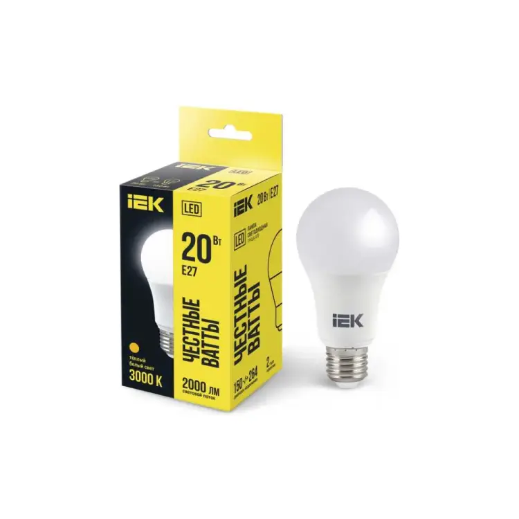 Лампа IEK LLE-A60-20-230-30-E27