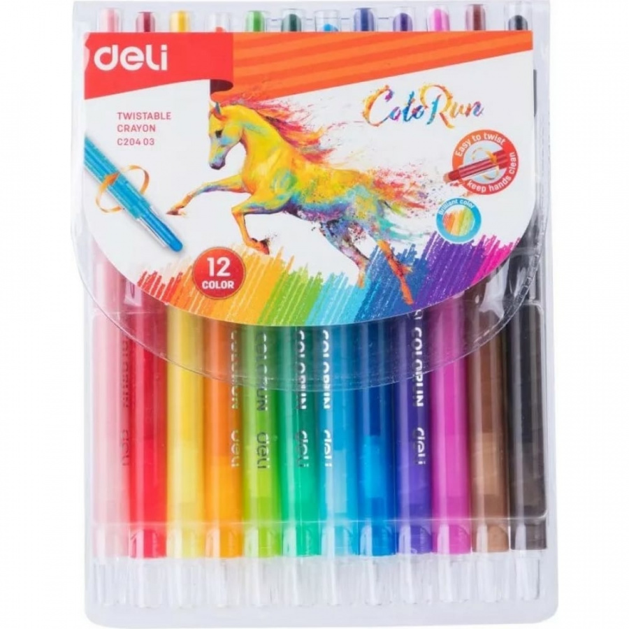 Восковые мелки DELI Colorun EC20403