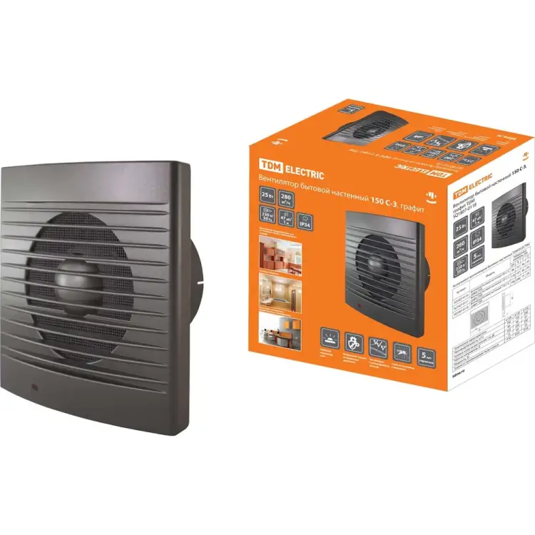 Бытовой настенный вентилятор TDM ELECTRIC 150 С-3 SQ1807-0118