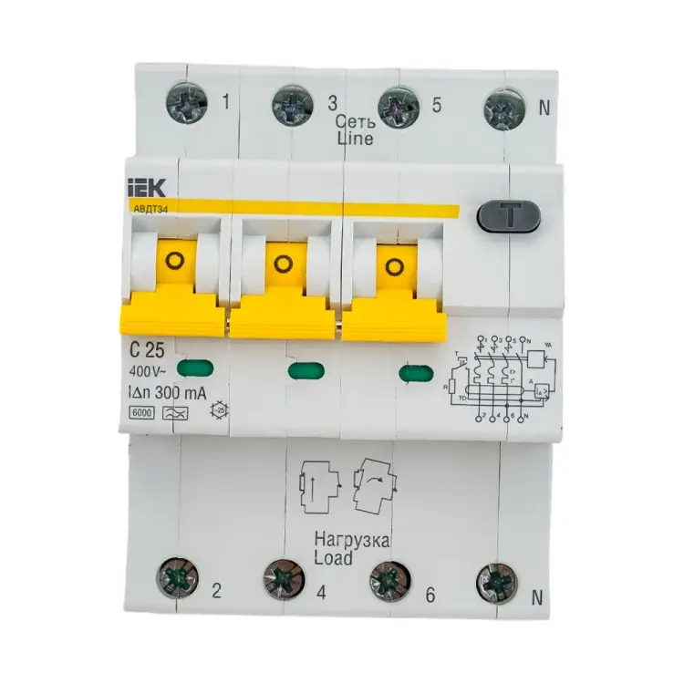 Автоматический выключатель дифференциального тока IEK АВДТ 34 MAD22-6-025-C-300