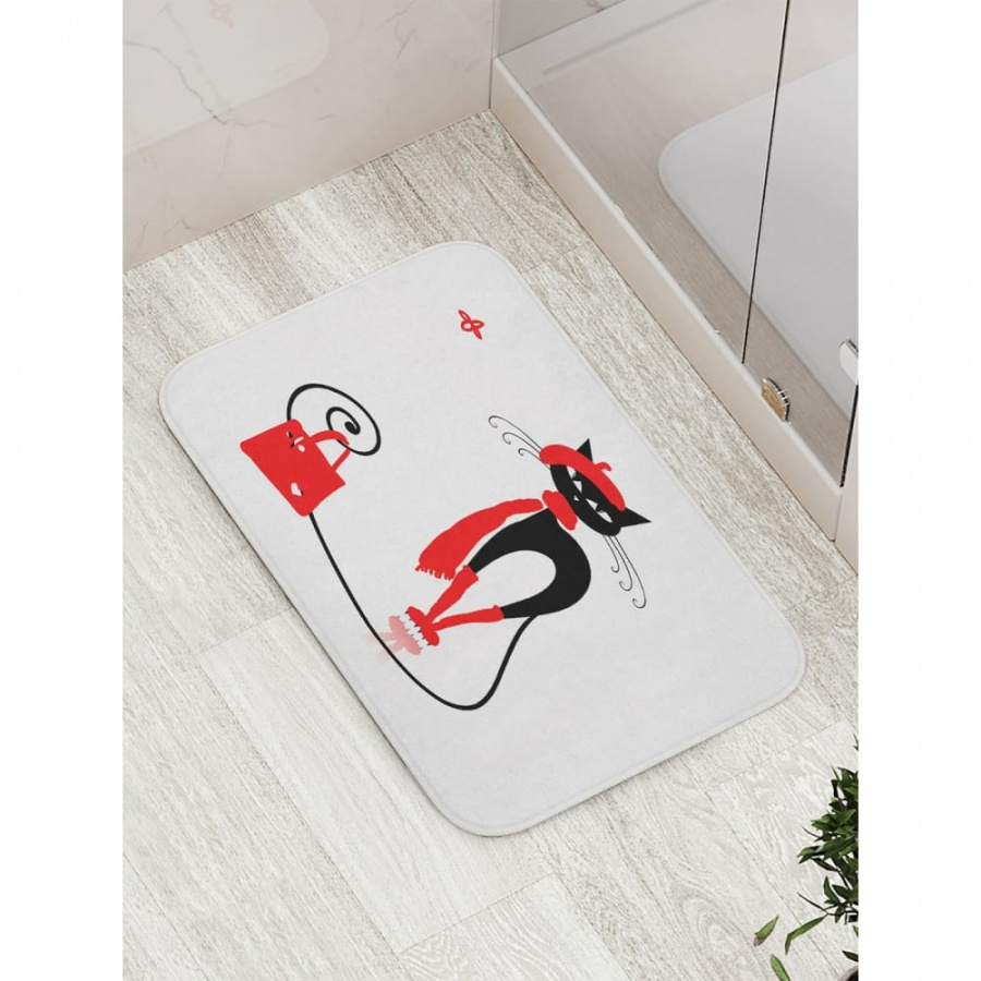 Противоскользящий коврик для ванной, сауны, бассейна JOYARTY Стильная кошка