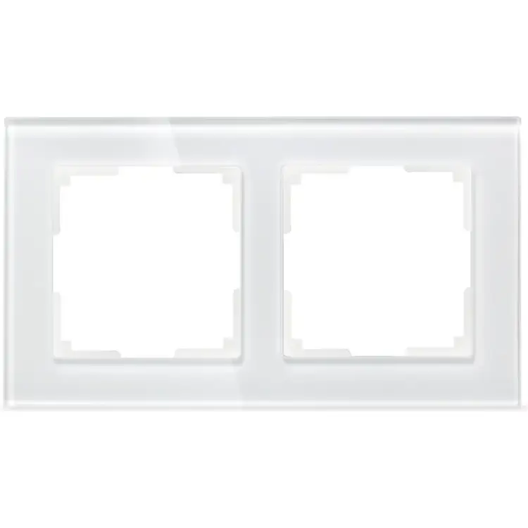 Двухместная рамка Smartbuy Нептун SBE-05w-Glass-FR-2