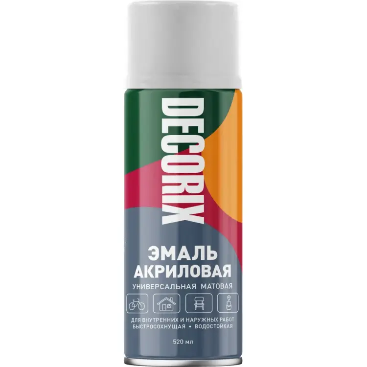 Универсальная аэрозольная акриловая эмаль Decorix 0101-24 DX Универсальная аэрозольная акриловая эмаль Decorix 0101-24 DX