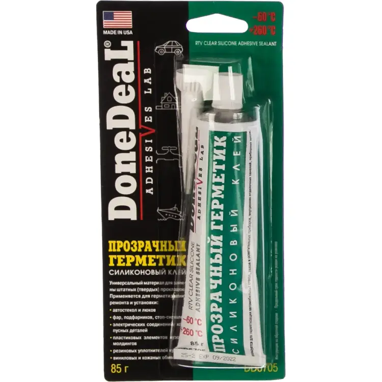 Силиконовый клей-герметик для стекол Done Deal DD6705 Силиконовый клей-герметик для стекол Done Deal DD6705