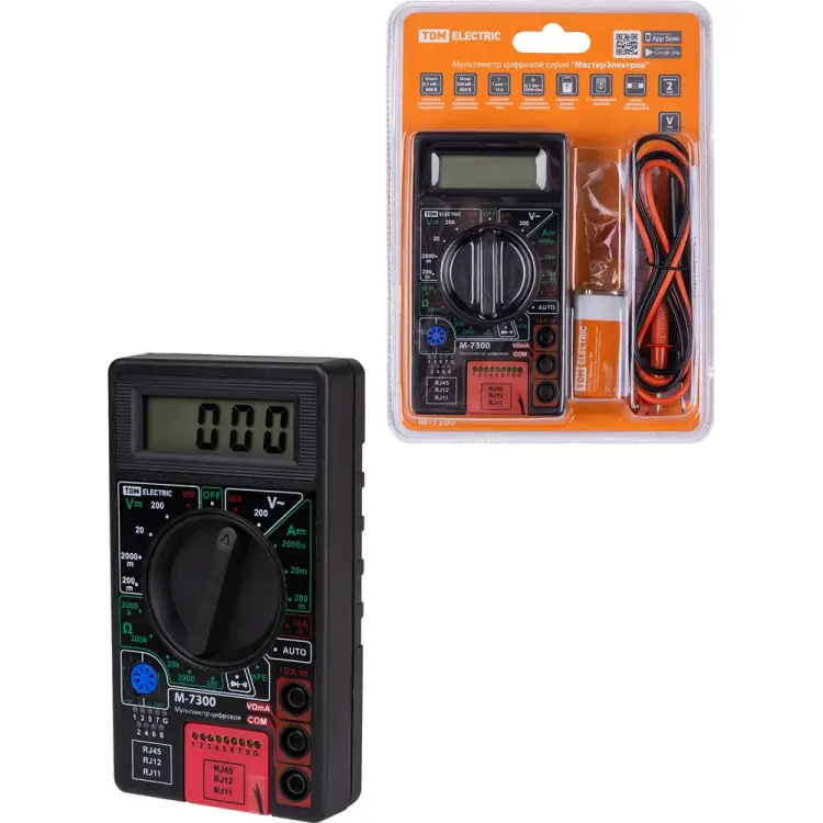 Цифровой мультиметр TDM МастерЭлектрик М-7300 SQ1005-0010