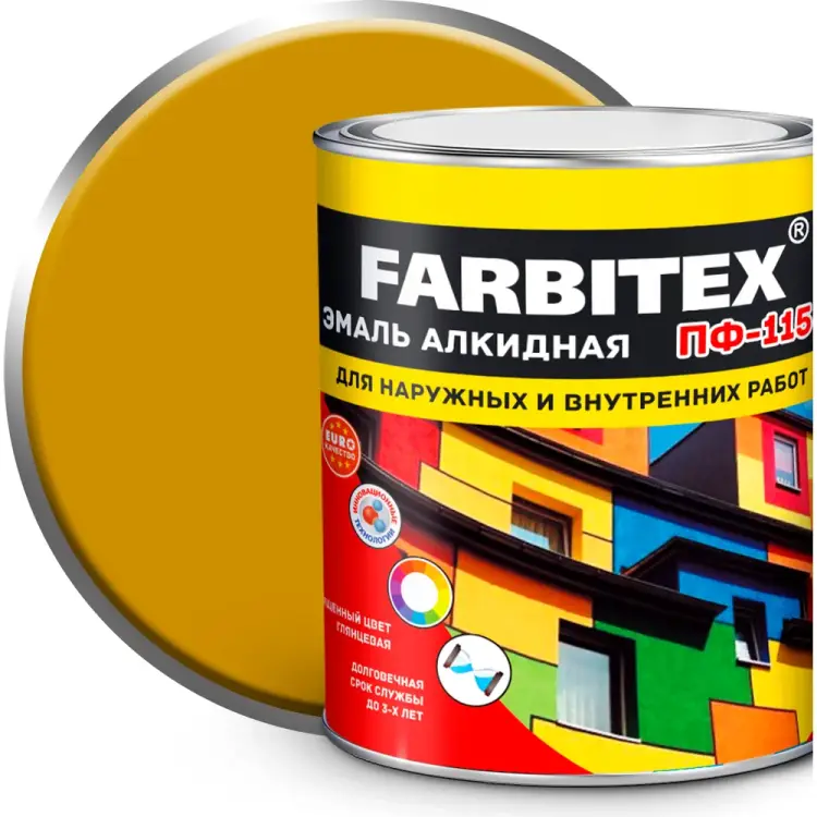 Алкидная эмаль Farbitex ПФ-115 4300006020 Алкидная эмаль Farbitex ПФ-115 4300006020
