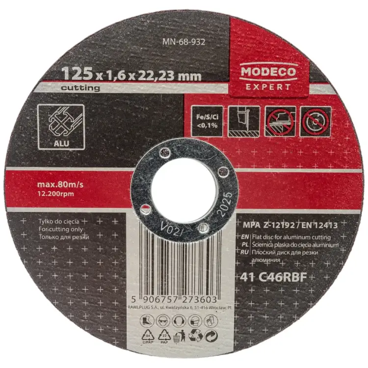 Диск для резки алюминия MODECO MN-68-932 Диск для резки алюминия MODECO MN-68-932