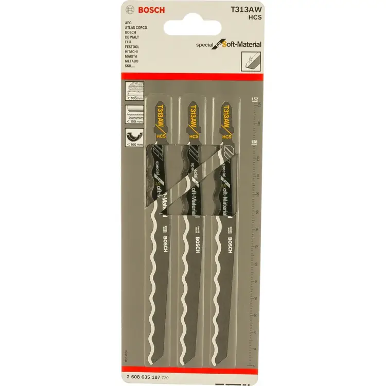 Пилки для лобзика Bosch T313AW 2608635187 Пилки для лобзика Bosch T313AW 2608635187