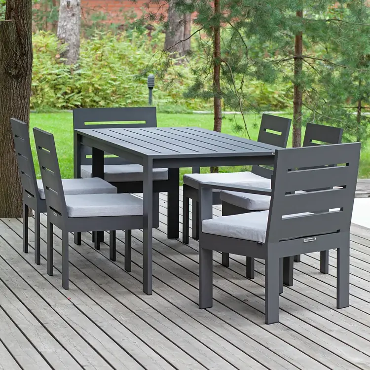 Обеденный набор садовой мебели GreenWeen KORFU GW-AL-KORFU-DINNER-LAVA-S5 Обеденный набор садовой мебели GreenWeen KORFU GW-AL-KORFU-DINNER-LAVA-S5