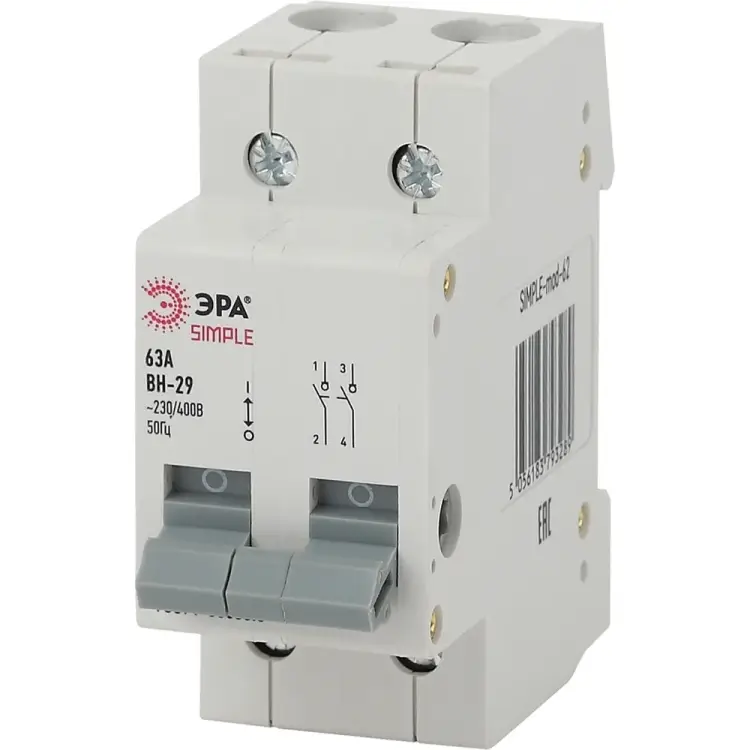 Выключатель нагрузки ЭРА SIMPLE ВН-29 Б0039252 Выключатель нагрузки ЭРА SIMPLE ВН-29 Б0039252
