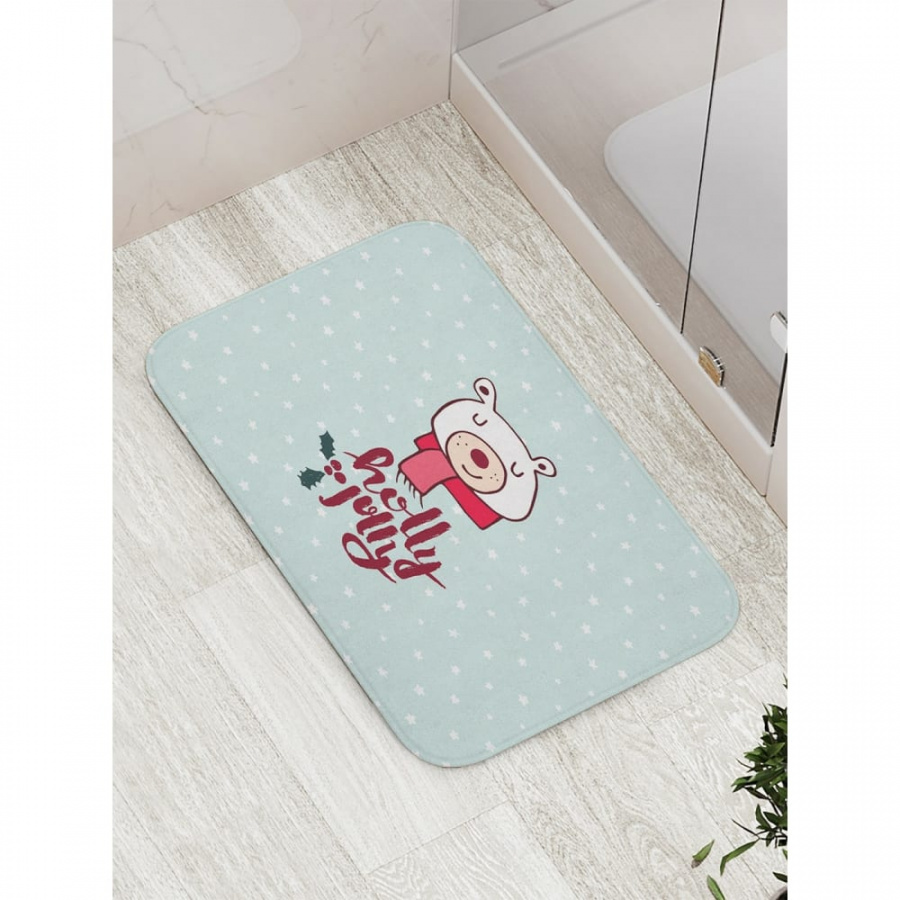Противоскользящий коврик для ванной, сауны, бассейна JOYARTY Довольный мишка