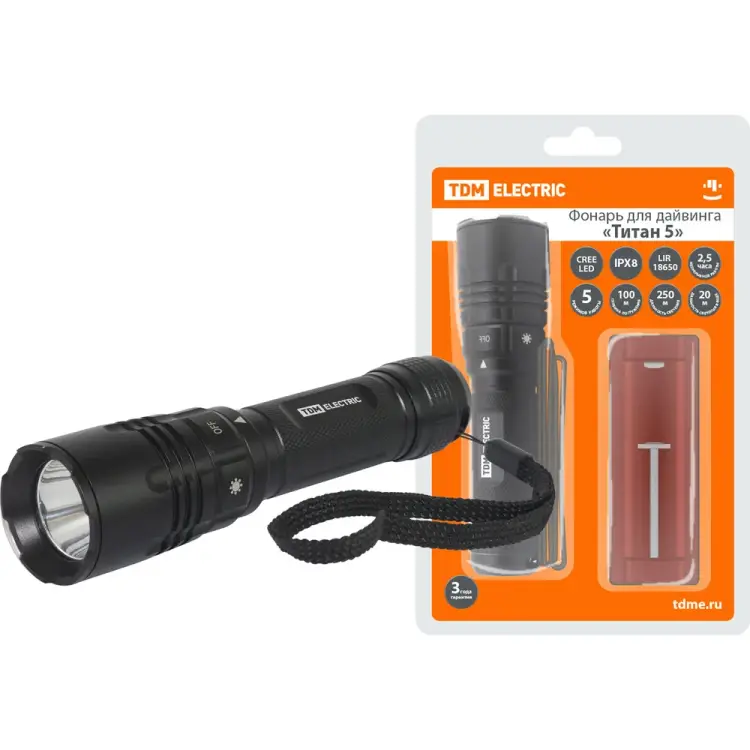 Фонарь для дайвинга TDM ELECTRIC Титан 5 SQ0350-0065
