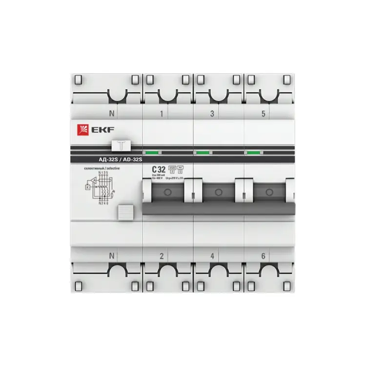 Дифференциальный автомат EKF PROxima АД-32 DA32-32-300S-4P-pro