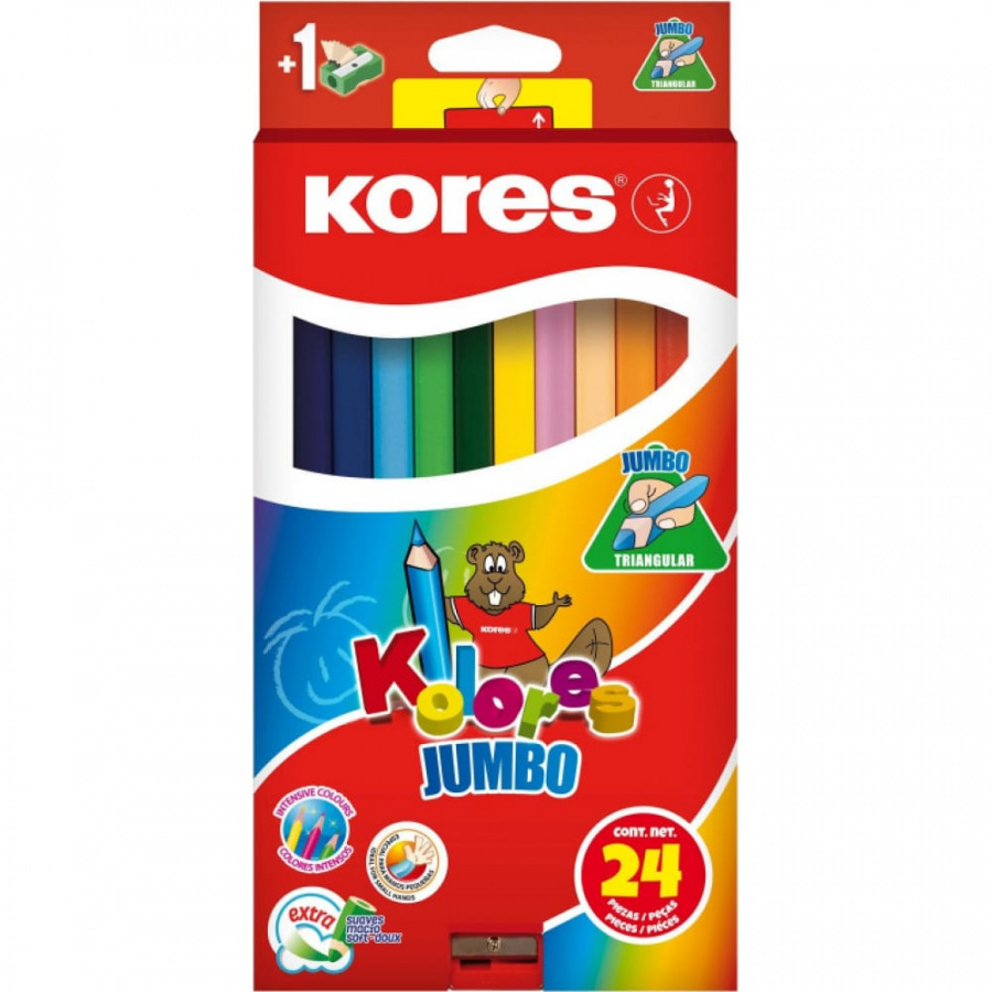 Трехгранные цветные карандаши Kores Kolores Jumbo
