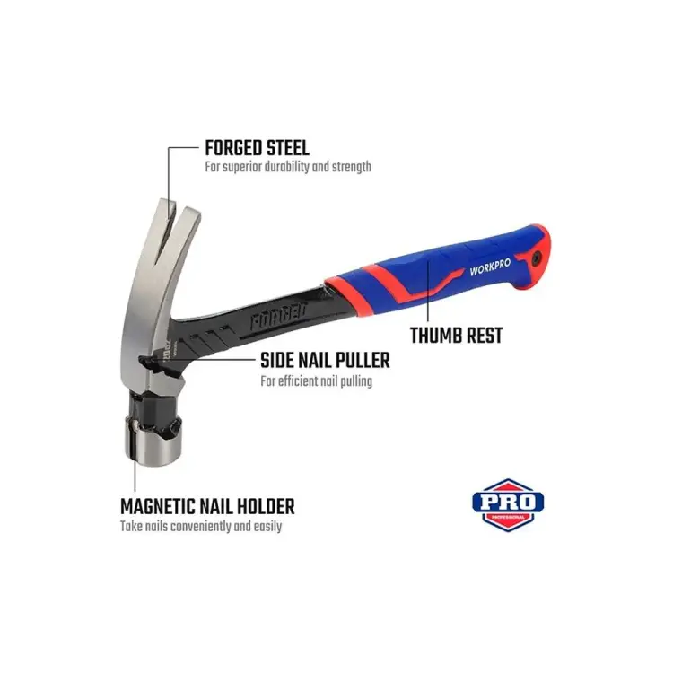 Цельнометаллический молоток-гвоздодер WORKPRO WP241014