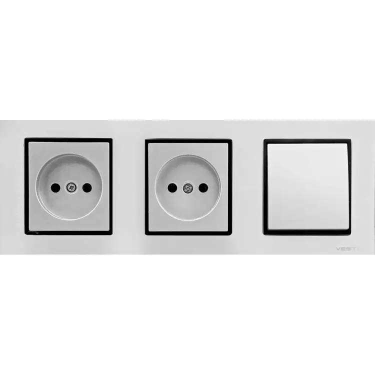 Одноклавишный выключатель + розетки Vesta Electric Комплект-3 FRM050305SER