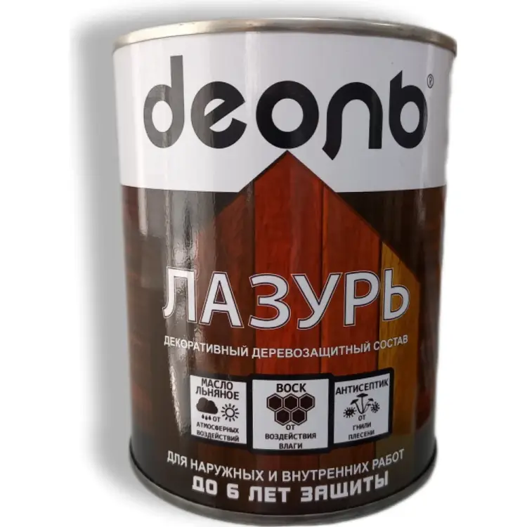 Декоративный деревозащитный состав Деоль Лазурь DZST075 Декоративный деревозащитный состав Деоль Лазурь DZST075