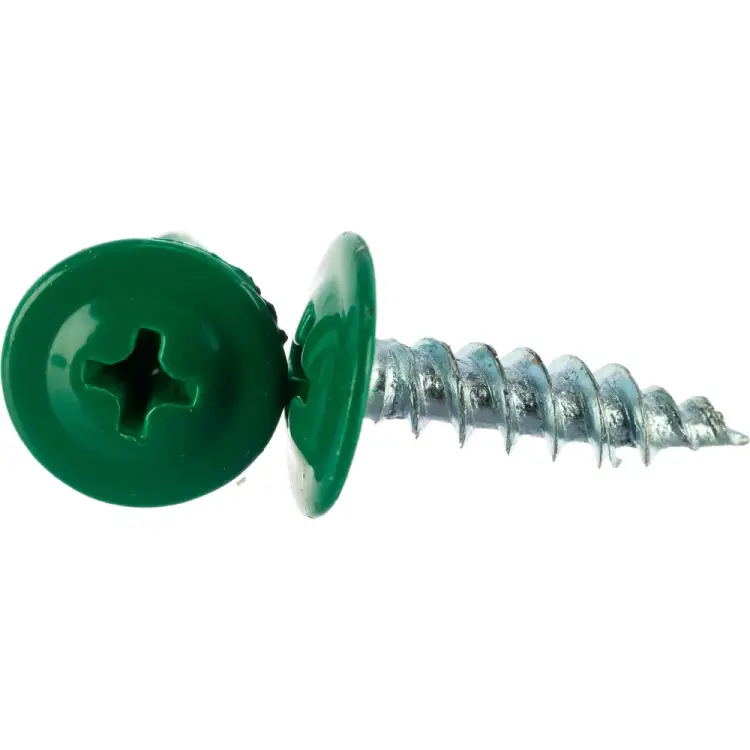 Острый саморез с прессшайбой качественный крепеж 4,2/16 RAL6002 зеленый лист (250 шт.) 0200291
