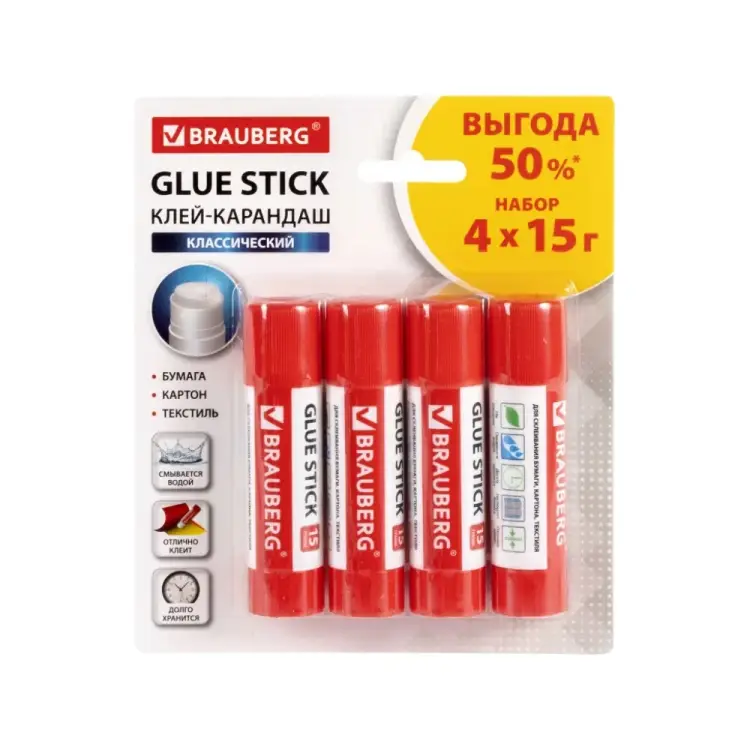 Клей-карандаш BRAUBERG 229471