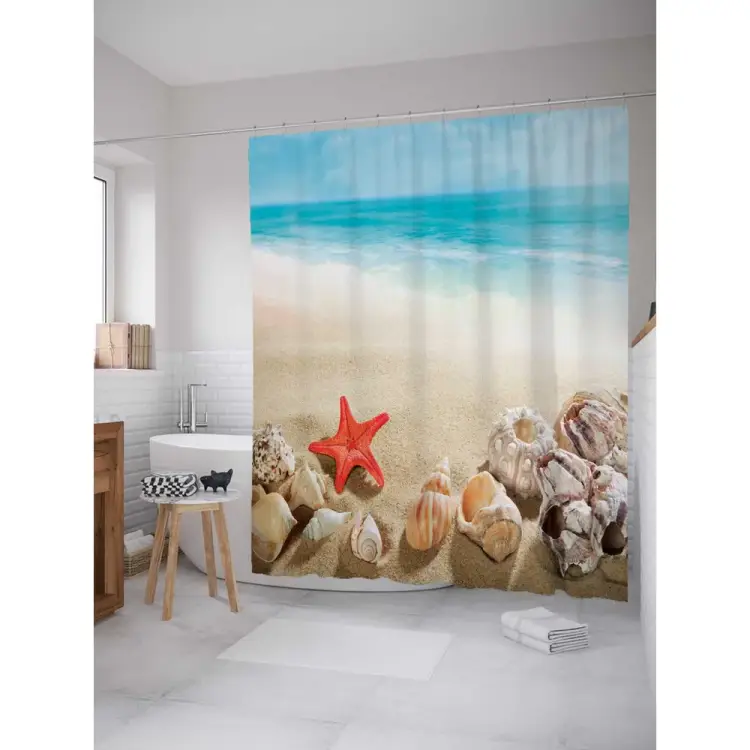 Штора-занавеска для ванной JOYARTY Перьевые ветки sc_59278