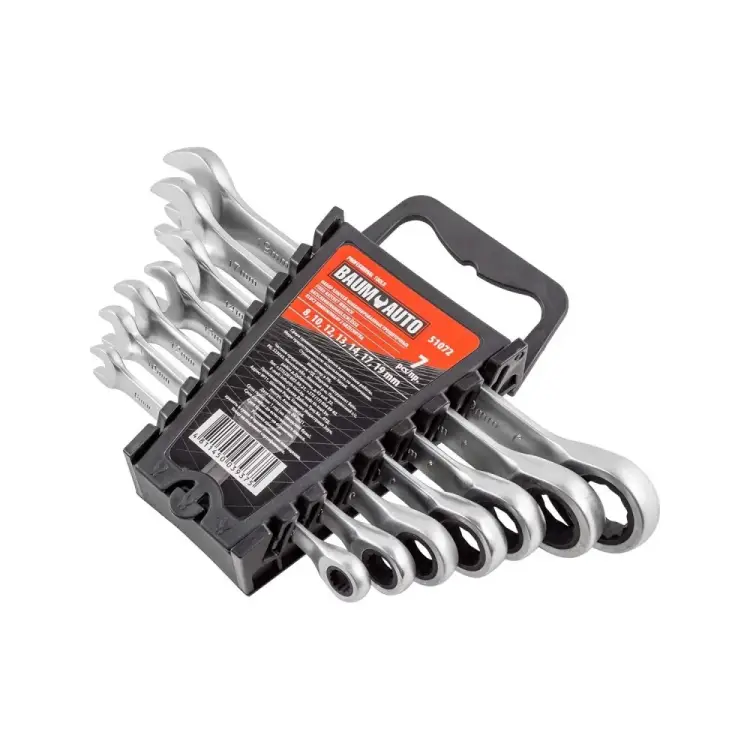 Набор комбинированных трещоточных ключей BaumAuto BM-51072(51367) Набор комбинированных трещоточных ключей BaumAuto BM-51072(51367)