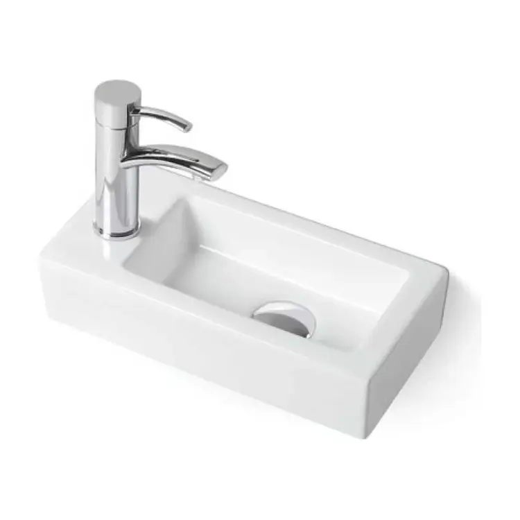 Левая подвесная керамическая раковина VINCEA VBS-133L