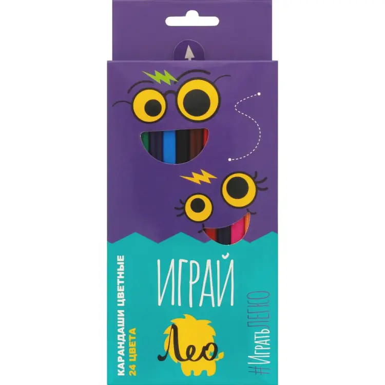 Цветных трехгранных набор карандашей Лео Играй 641546