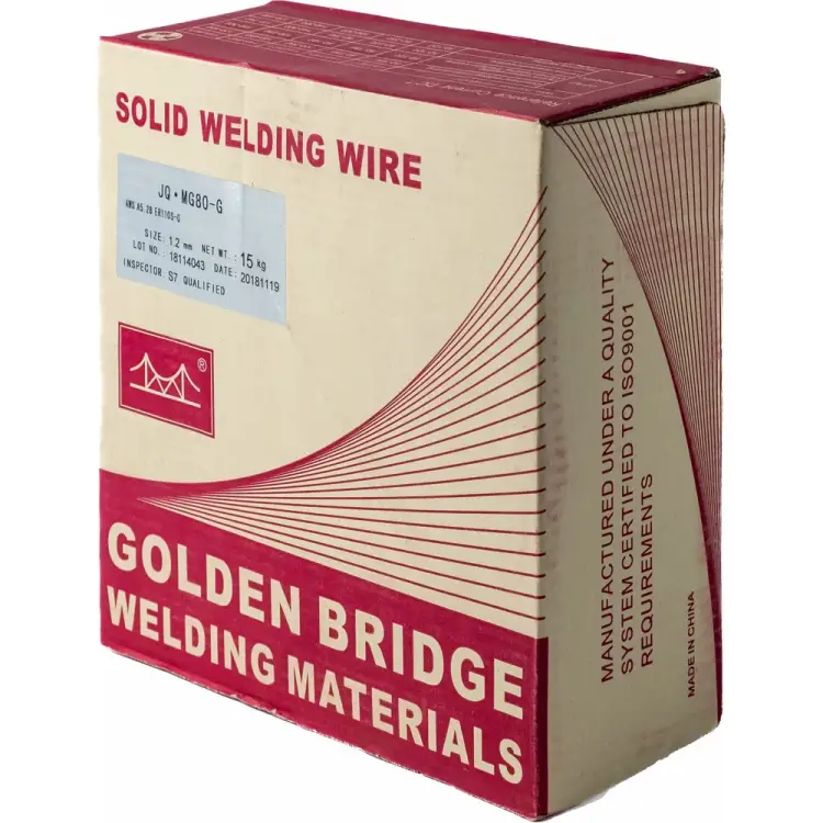 Сварочная омедненная газозащитная проволока для особопрочных соединений GOLDEN BRIDGE JQ.MG80-G/ER110S-G 136